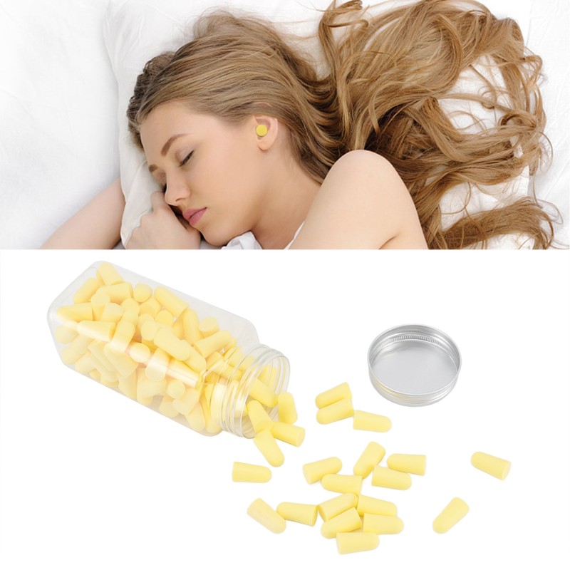 120pcs Sleeping Ear Plugs Noise Reduction Slow Rebound Sponge Expandable