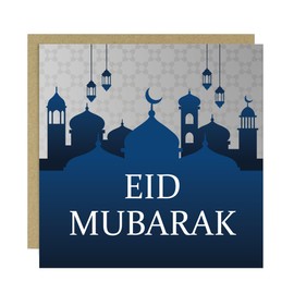 RED OCEAN Eid Mubarak Card Eid Greeting Cards Ramadan Eid Mubarak Card Happy Eid Card with Envelope for Family Eid Mubarak Ramadan Party Favours 14x14 Card
