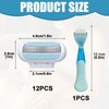 Musiook 12 Pcs Womens Razor Blades with Blue Handle, 3-Layer