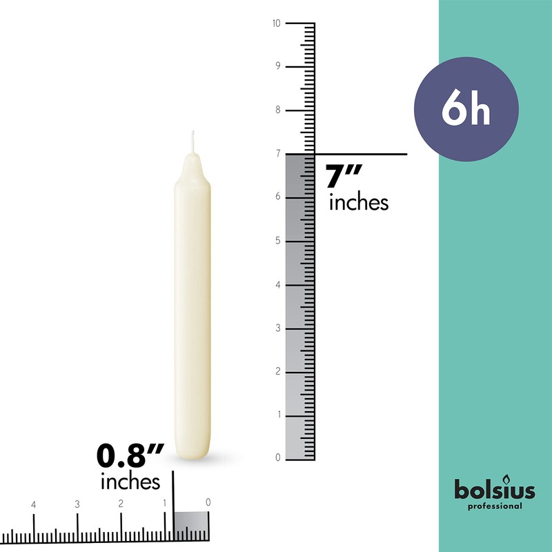 BOLSIUS Ivory Household Candles Bulk Pack 45 Count - Unscented