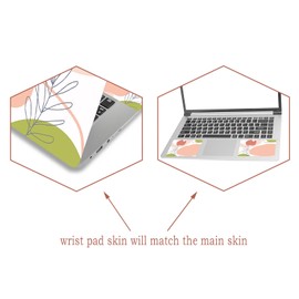 Laptop Skin Sticker Decal Cover, 11.6”12" 13" 13.3" 14" 15" 15.4" 15.6" Laptop Netbook Vinyl Skins Sticker Notebook Protector (2 Wrist Pad Included), Removable Reusable, Easy to Apply, Pink Rose