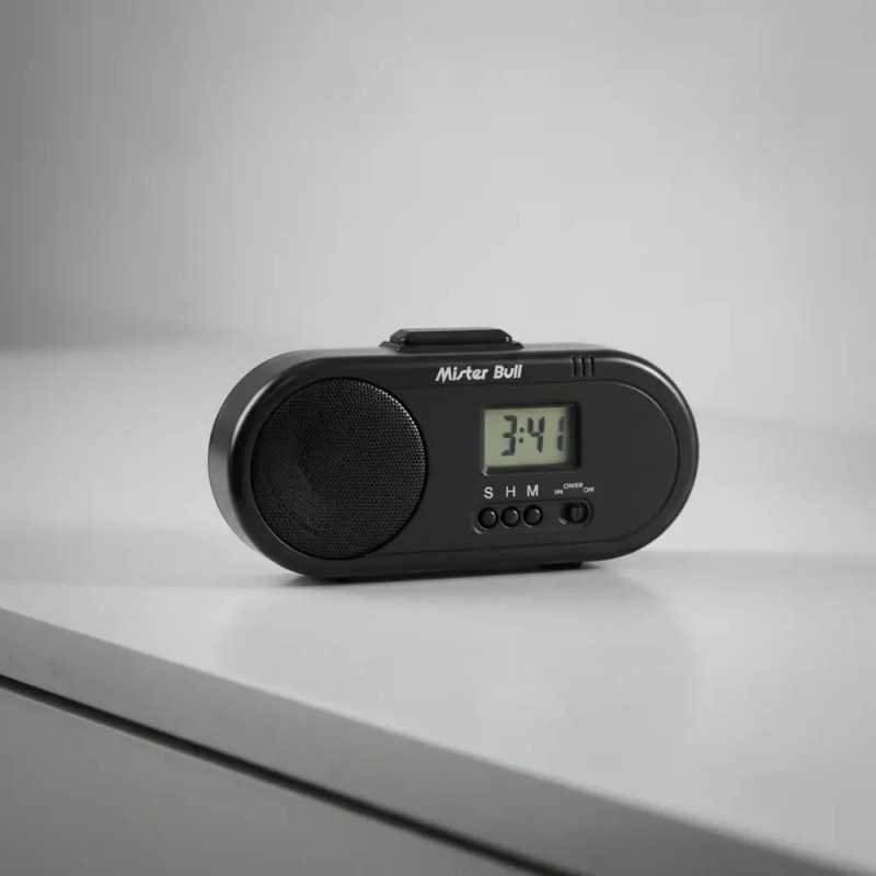 Reloj Despertador Parlante Voz Español Talking Con Pilas Color Negro