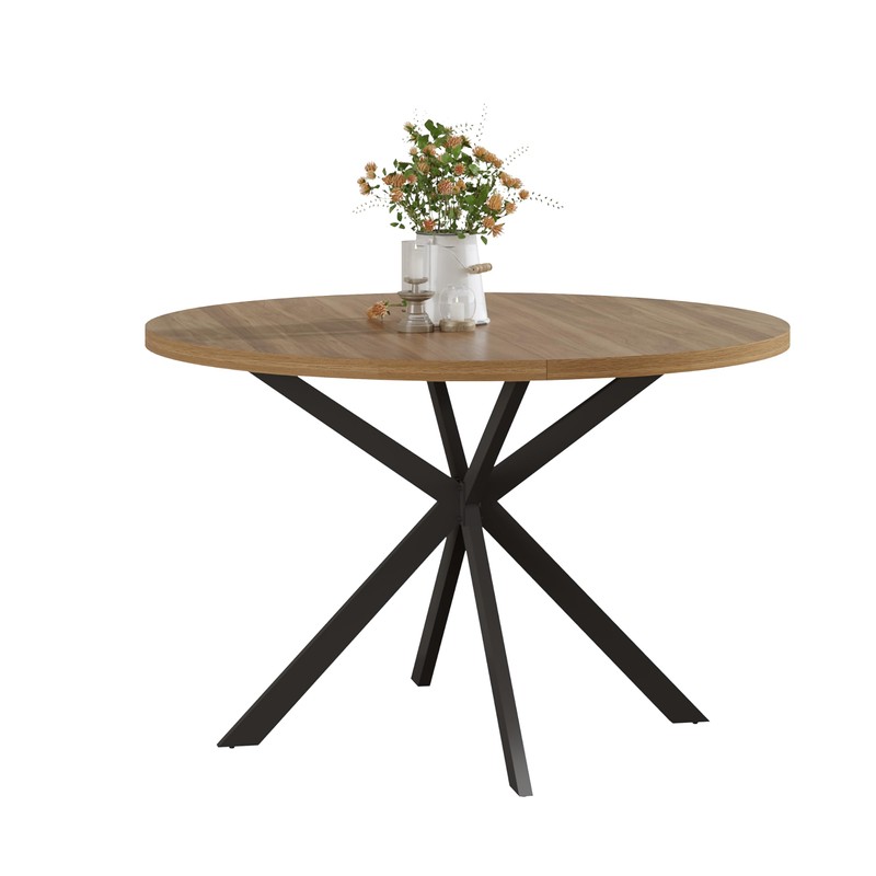ChooChoo 47.2 Inch Round Dining Table for 4, Farmhouse Wood