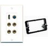 RiteAV 2 Speaker 4 Banana Binding Post Wall Plate with
