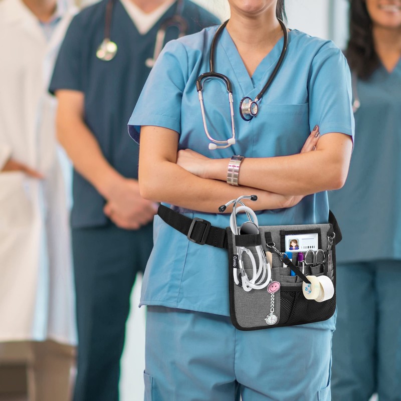 CURMIO Nurse Waist Pouch, Nurse Pouch with Stethoscope and Tape
