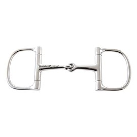 Korsteel Stainless Steel Barrel Dee Ring Snaffle Bit, 4.25"