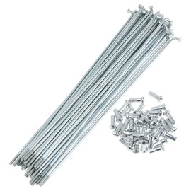 A ABSOPRO 36 Set 13G Bicycle Spokes 177mm Bike Wheel Spokes Galvanized Carbon Steel Silver Tone