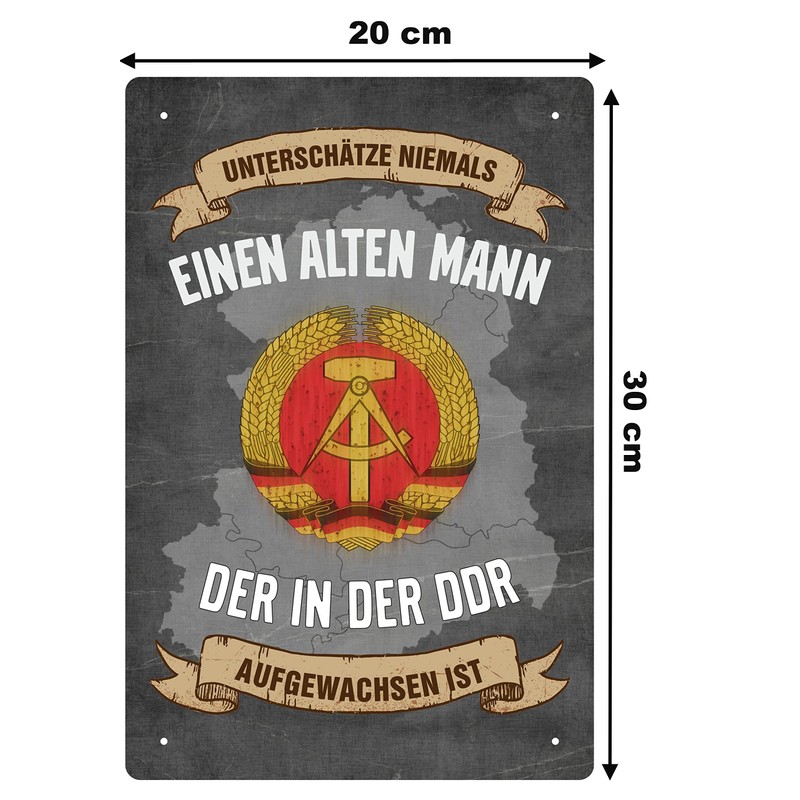 Decorative Tin Sign 20 x 30 cm Unterschätze niemals einen