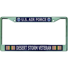 U.S. Air Force Desert Storm Veteran Chrome License Plate Frame