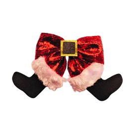Christmas Hair Bows Hair Clip Ties Glitter Sequin Large Santa Ribbon Bowknot Headband Christmas Ponytail Red Fluffy Hair Bow