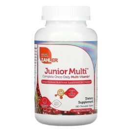 👶 Zahler Junior Multivitamínico – Vitaminas para Niños (180 tabletas masticables sabor cereza 🍒)