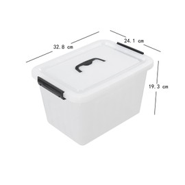 Yesdate 12 L Plastic Storage Box with Handle, Storage Latch Bin with Lids, Pack of 1, Clear