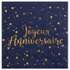 Chal - 20 Napkins Navy and Gold Happy Birthday