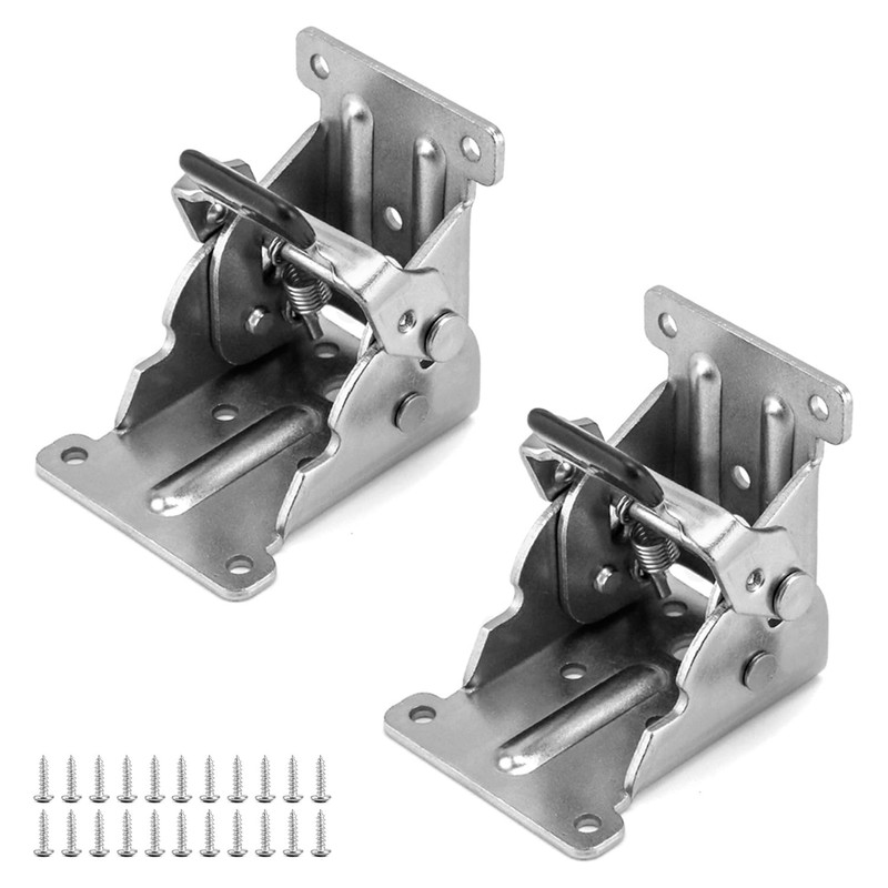 QWORK® 2 Pack Folding Lock Extension Self Locking Foldable Hinge