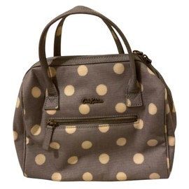 Cath Kidston Textured Cotton Grey Button Spot Bowling Bag Handbag