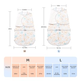 amo nenes Sleepsack Baby Swaddle, 3-Way Adjustable Wearable Blanket 0-6 Months, Swaddles Newborn Infant Sleep Sack Soft Transition Swaddling Rayon Cotton Sleeping Bag, Whelks