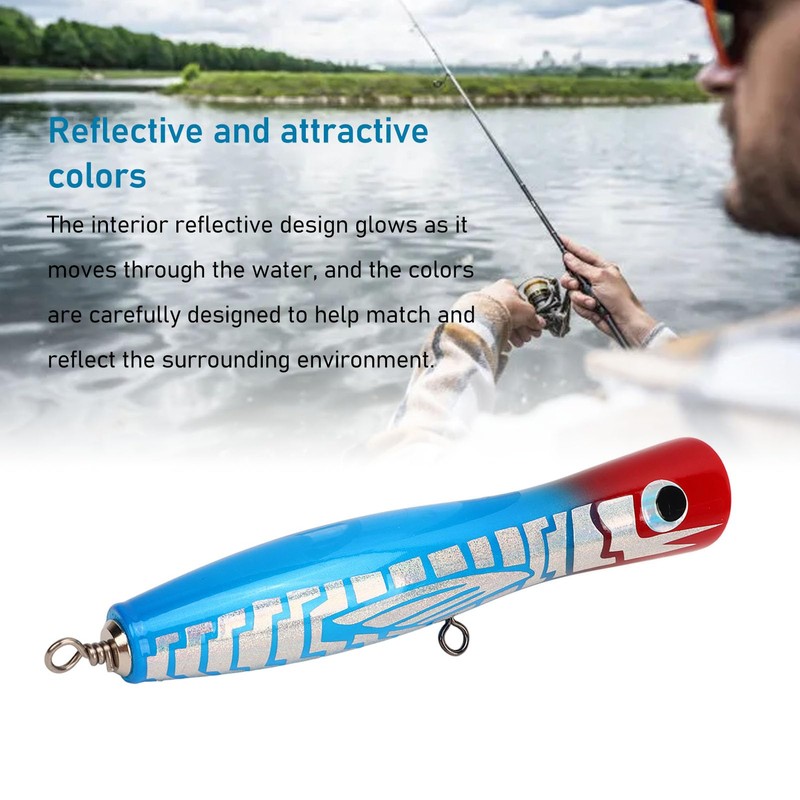 Popper Fishing Lure, GT Popper Smooth Surface Basswood 7.1" 3
