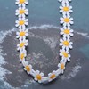 Cybche White Lace Collar Necklace Daisy Flower Collar Chain Daisy