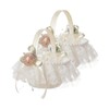 Fofetbfo Flower Girl Basket for Weddings, White Lace Flower Basket