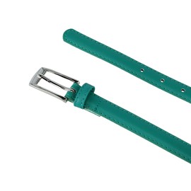 CTM® Women's Skinny Leather Dress Belt, Large, Turquoise