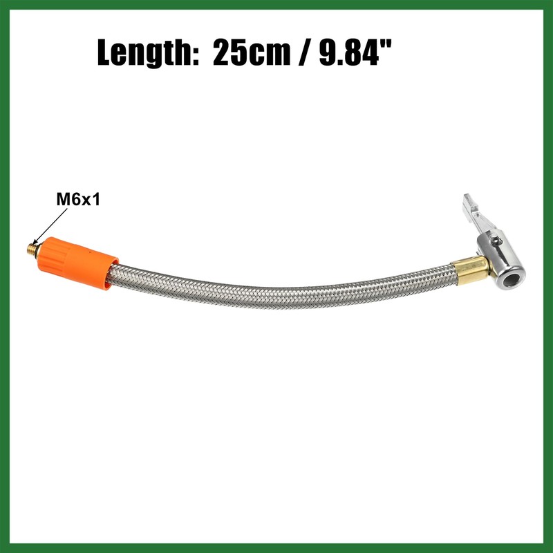 Motoforti 9.8" Tire Inflator Hose Adapter M6 without Air Release