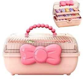 Gujuja Bow knot hair accessories box Cute childrens hair clip hair card jewelry storage box Dust proof jewelry storage organizer