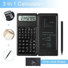 Scientific Calculators, Calculator for School, 10-Digit Large Screen Calculadora Cientifica, Scientific Calculator with Notepad, Math Calculator for Middle High School Supplies & College (Black)