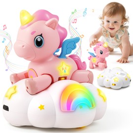 Duchong Baby Toys for 6-12 Month, Crawling Unicorn Toy with Lights and Music for 1 Year Old, Sensory Development Tummy Time Toys First 1st Gifts for Infants 7 8 9 10 11 12 18 Months Boys Girls