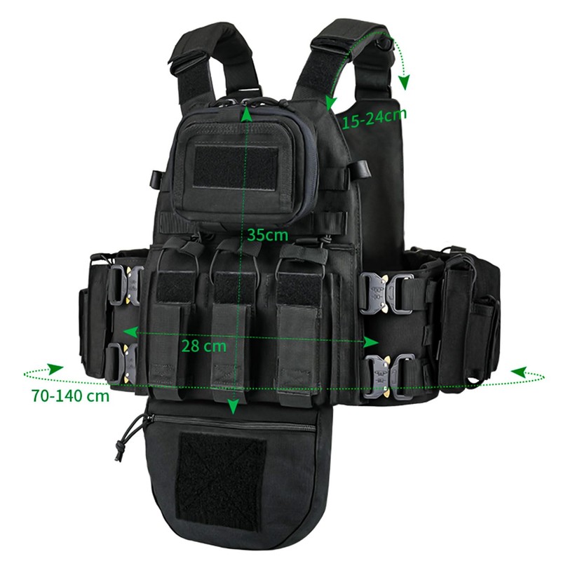 YAKEDA Tactical Training Vest with PALS System - Multi-Pocket Adjustable