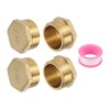 sourcing map 4 Pcs Brass Outer Hex Thread Fittings, G3/4"