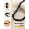U7 Cuban Link Chain Anklets for Women Ion Plating Black