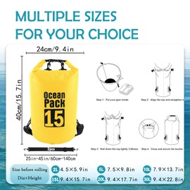 POPOYU Dry Bag, yellow, WaterproofBag