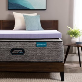 BEAUTYREST, Lavender Colored, Aloe Gel Bead, Pressure Relieving Memory Foam Mattress Topper, 3 inch, Twin XL