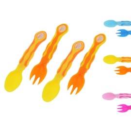Vital Innovations 492046 Fork and Spoon Set, 6 + Months Orange