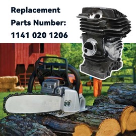 LGLVATV Cylinder Top End Rebuild Kit Replace 1141 020 1206, Compatible with Stihl MS291 MS291C MS271 MS271C Chainsaw，47mm Big Bore Piston and Cylinder Top and Rebuild Kit