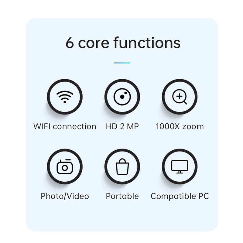 1200X Microscope Handheld Wireless WiFi Microscope Rechargeable Endoscope Magnifier Optical