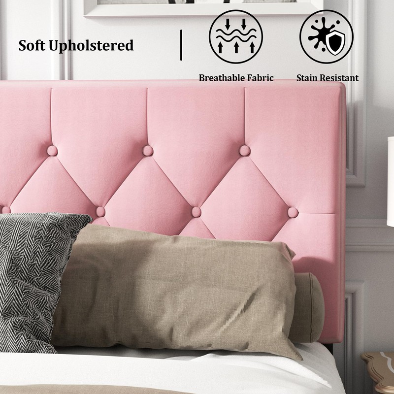 HAOARA Queen Size Platform Bed Frame with Upholstered Button Tufted
