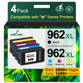 962XL Ink Cartridges for HP 962XL Ink Cartridges Combo Pack Work for HP Officejet Pro 9015e 9010 9025e 9015 9025 9018e 9025e 9020 Printer for HP 962 (4 Pack)