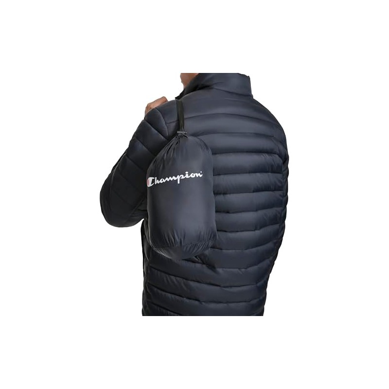 Champion Men's Lightweight Packable Puffer Jacket, Black