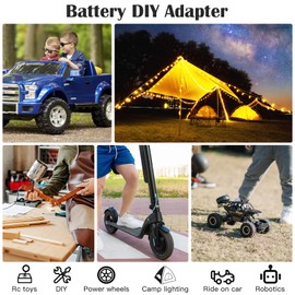 1 Packs Power Wheel Adapter for Makita 18V Battery Adapter Power Wheel Battery Conversion Kit with Switch, Fuse & Wire Terminals, 12AWG Wire, Power Connector for DIY Rc Car Toys and Robotics