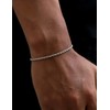 Waitsoul Silver Bracelet for Men 2mm Diamond-Cut Rope Chain Bracelet
