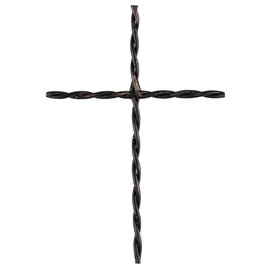 Dicksons MWC-412 Twisted Cross Black 15.5 x 10.75 Metal Decorative Wall Home Décor
