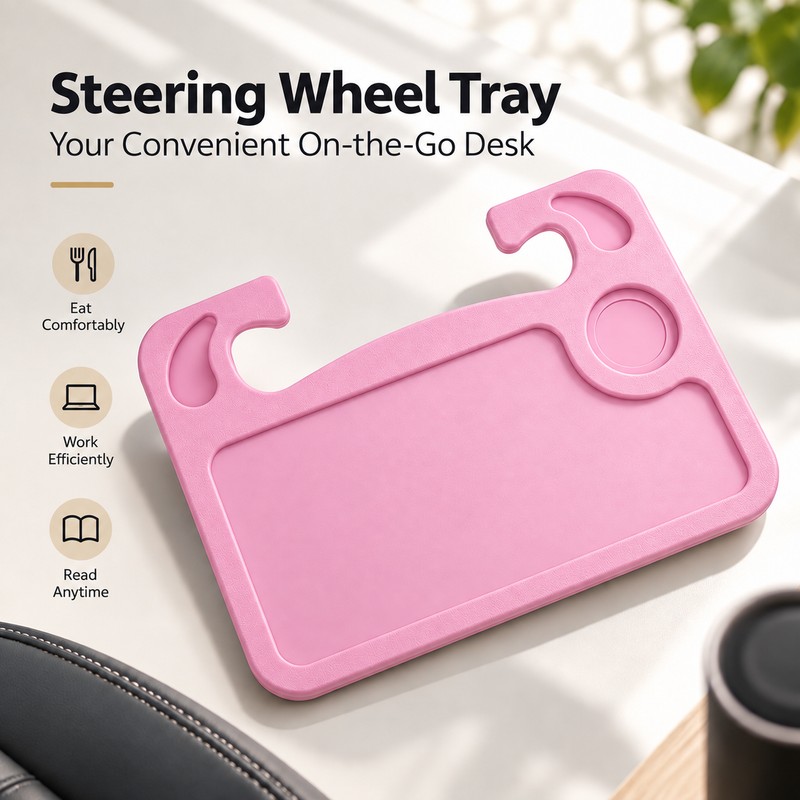 Car Steering Wheel Tray for Eating & Laptop Use –