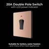 BG Electrical Single Wall Switch with LED Power Indicator, Double