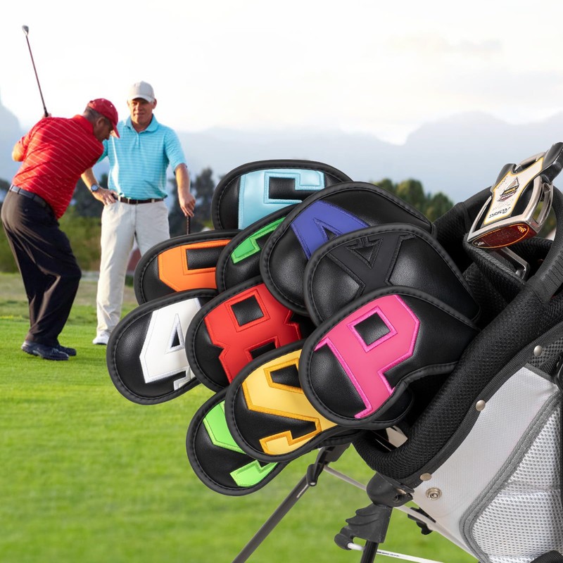 Golf Iron Club Head Cover 10pcs/set 4-9,P,A,S,X Magictape Colorful Big