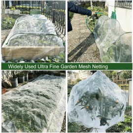 Garden Netting 8x24Ft, Plant Covers, Barrier Mesh for Plant Vegetables Fruit Row Cover Raised Bed Protection Net, Bird Screencolor: White, size: 2.5*7.5m, Weight: 380g