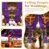 MODFUNS Royal Purple Ceiling Drapes Sheer Chiffon Draping Fabric 5x30ft