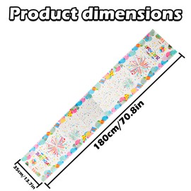 YILANJIN Birthday Table Decoration, 33cm x 183cm, Happy Birthday Table Runner, Table Runner for Kids' Birthday, Long Table Runner, Happy Birthday Tablecloth, Birthday Theme Table Runner
