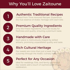 Zaitoune Walnut Maamoul - 21 oz | Middle Eastern Buttery Nut-Filled Cookies Traditionally Handcrafted in Turkey | Beautiful Reusable Gift Tin | Perfect for Dessert | Great Sharing Present