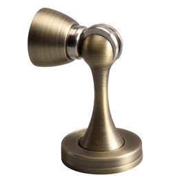 YAGU Door Stopper 1 Pack Magnetic, Zinc Alloy Brushed Bronze Door Stops Catch Holder Wall Floor Mounted, Magnet Metal Soft-Catch